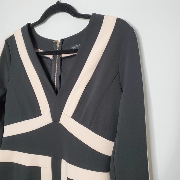 ENTRY • Babe Society Black Nude Patience Two Toned Mini Dress Sz L - Picture 4 of 8